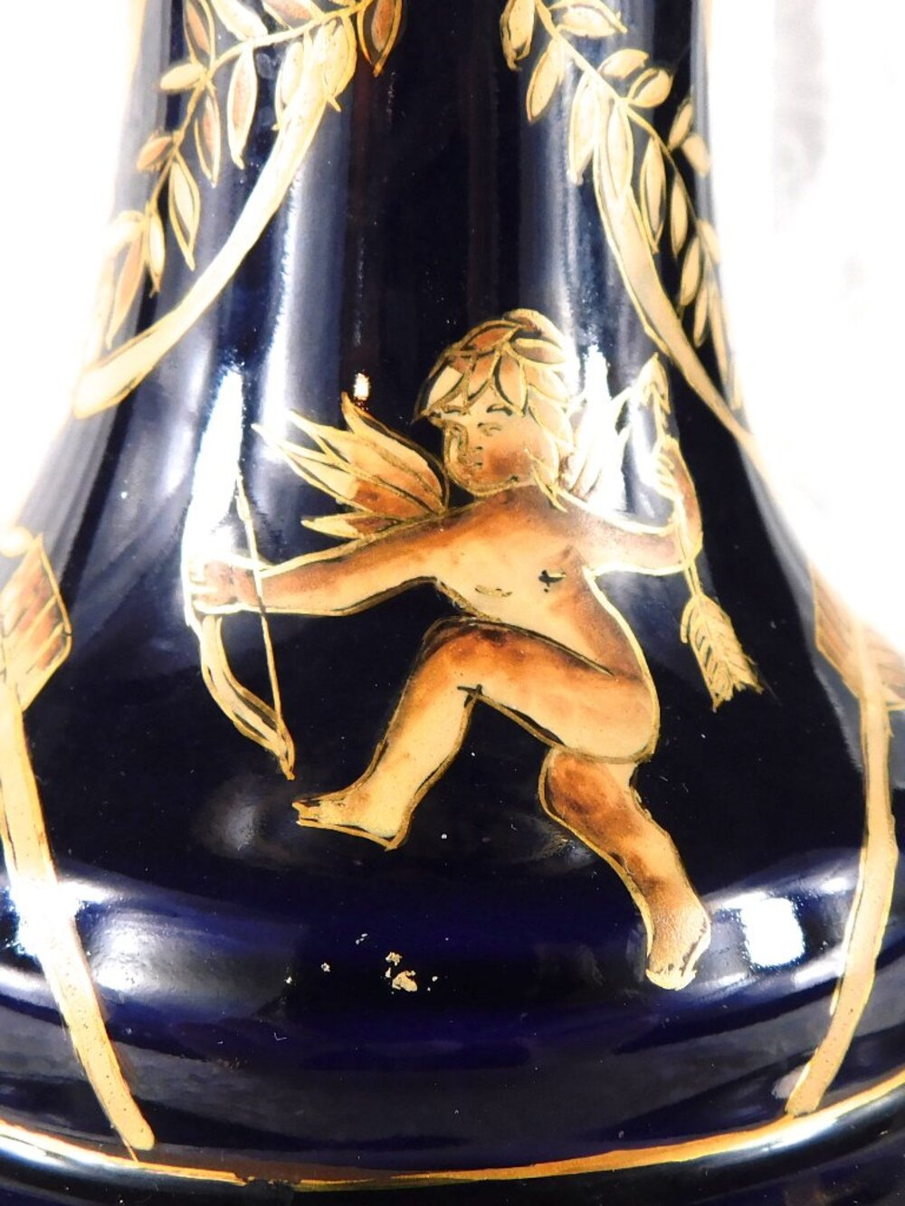 Big Blue Jar, Vase, or Urn with Angels # 27259 - Picture 2 of 13